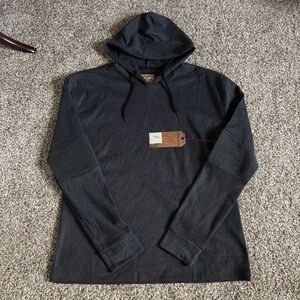 NWT Hudson & Barrow NYC Waffle Knit Thermal Hoodie 2X Charcoal Long Sleeve indie